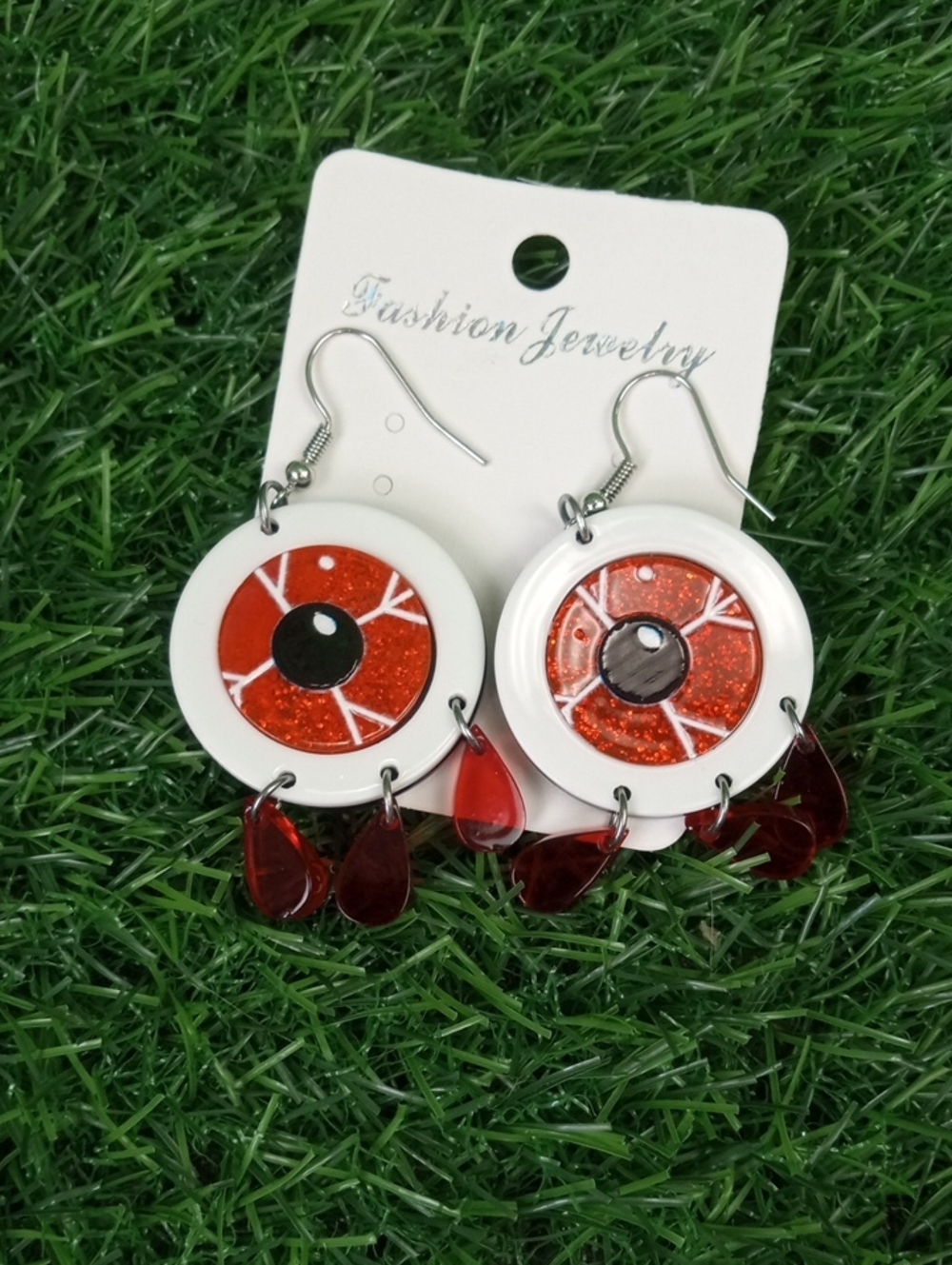 👻 Halloween Bloody Red Eye Dangle Earrings